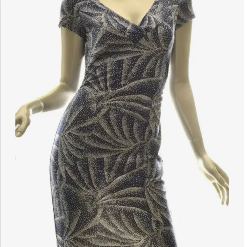 DVF above knee dress in blue and white print